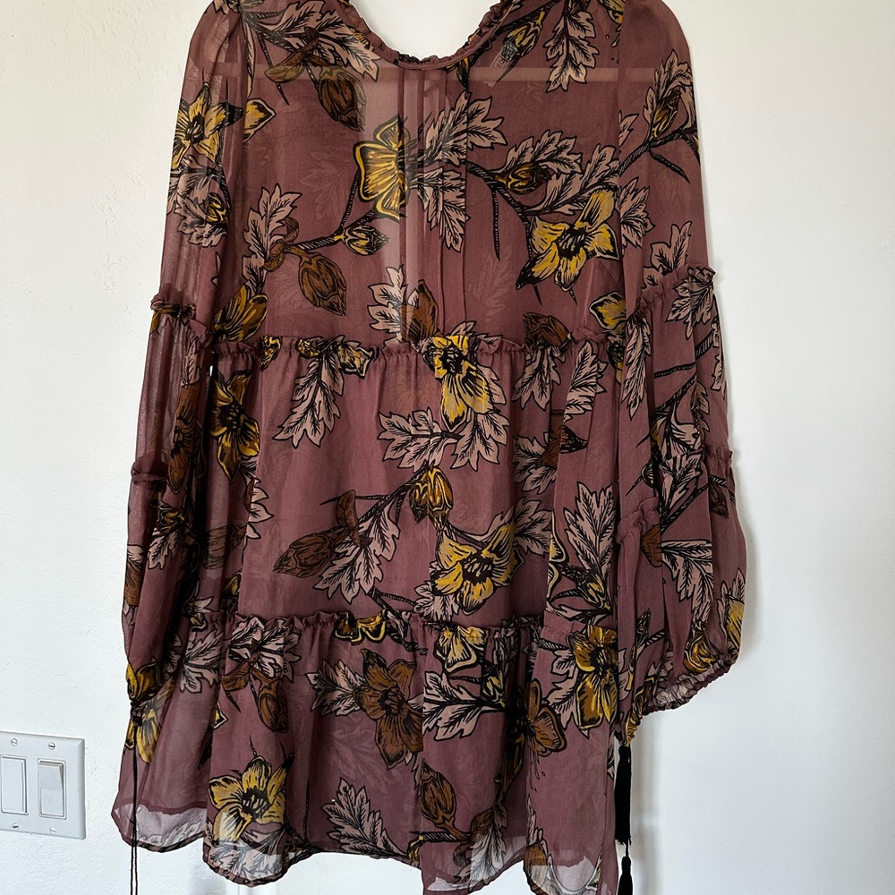 For Love and Lemons Floral Sheer Dress